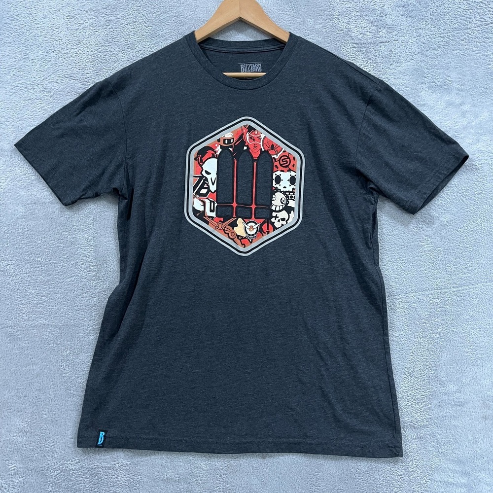 Blizzard Overwatch T-shirt Gray Graphics‎ Large Short Sleeve Gamer